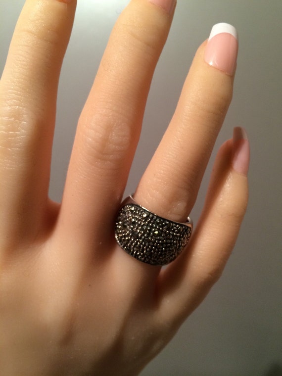 Sterling Silver 925 Marcasite  Ring Vintage On SAL