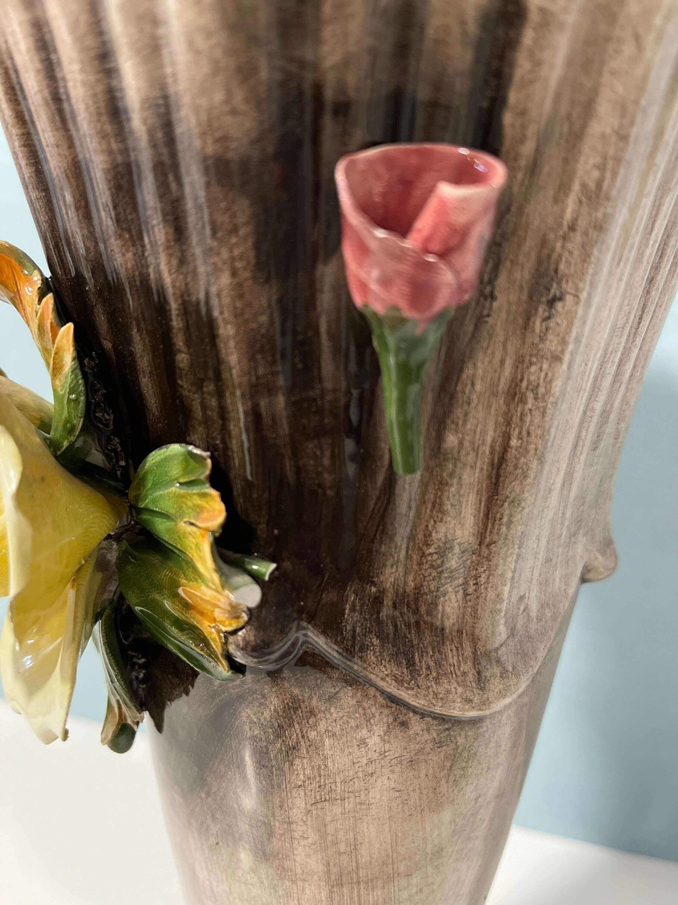 カポディモンテ ヴィンテージ フローラル 花瓶 1980 年代 - Etsy 日本