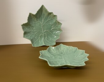 Fall/Thanksgiving Maple Leaf Appetizer Plates Set of 2