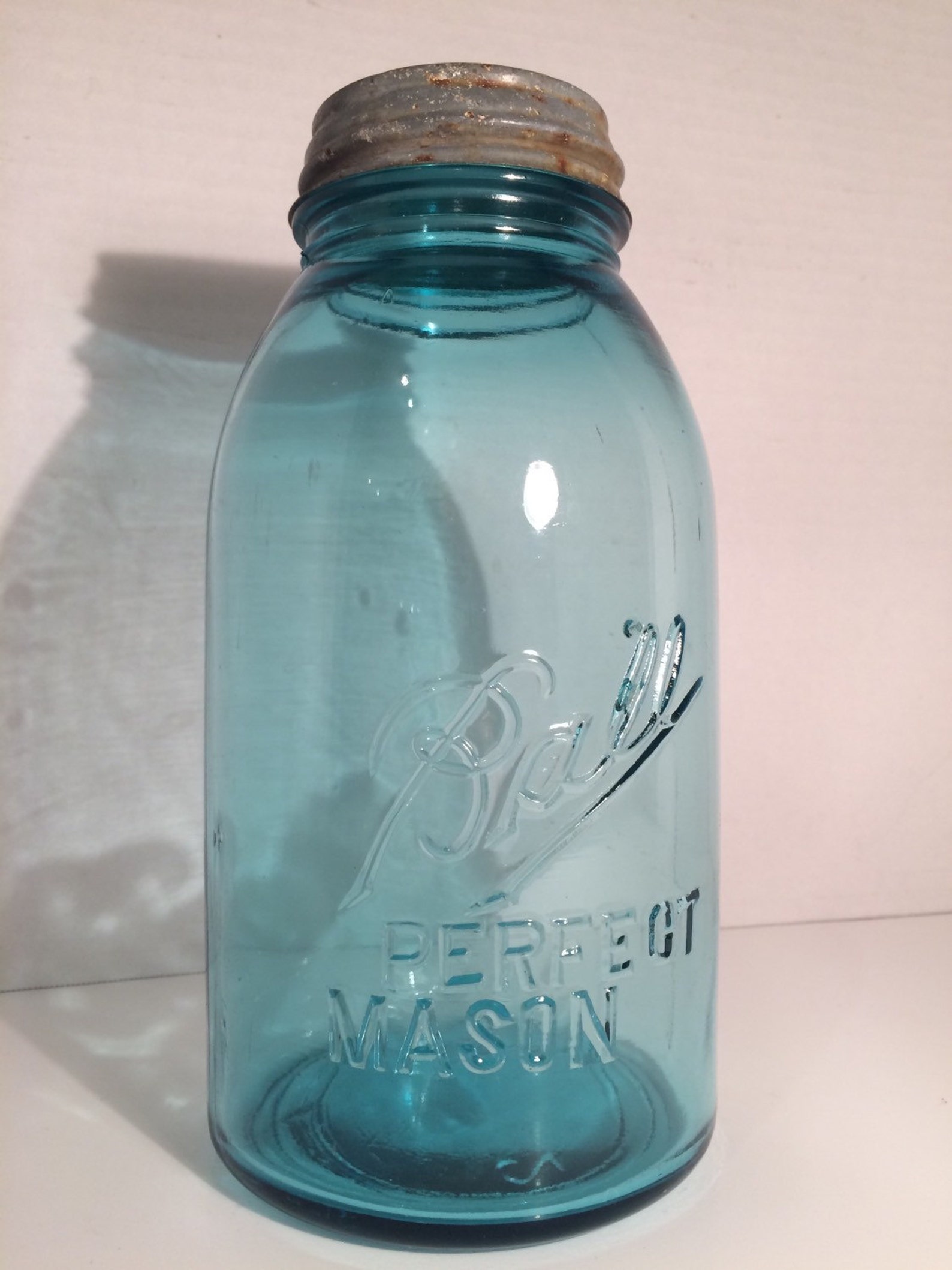 Blue Ball Mason Jar Perfect Mason 2 Quart 1920s Vintage Etsy