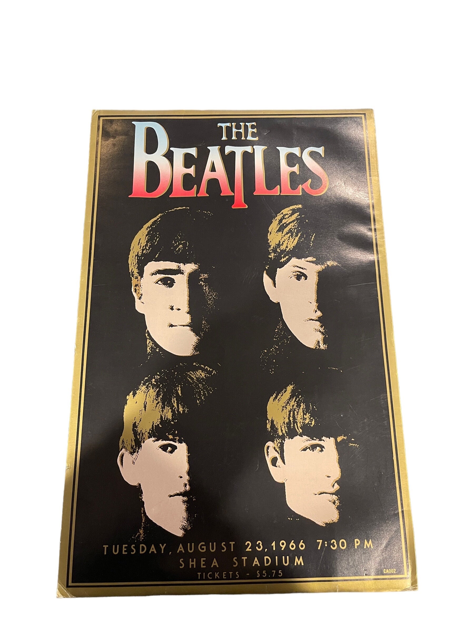 The Beatles 1966 Genuine Shea Stadium NY Concert Poster