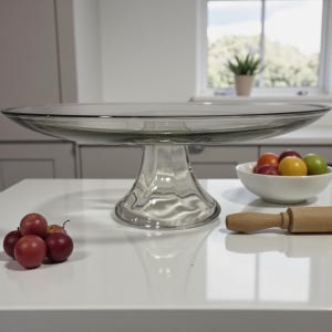 Anchor Hocking Clear Glass Pedestal Cake Stand Vintage