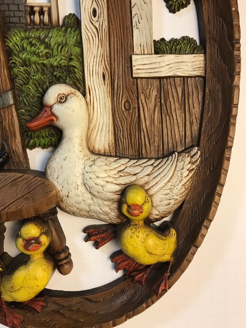3D Raised Burwood Duck Farm Wall Hanging 197Os Signed Den Etsy