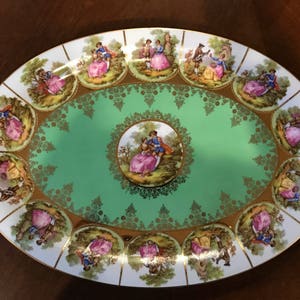 Vintage Platter Schaller Bavaria Porcelain Fragonard Love Story 17&quot; Collectable Special Sale price for Simom