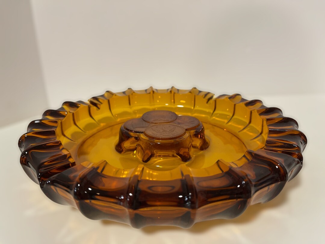 Fostoria Coin Glass Amber Four Coin CIGAR Ashtray 1963-1964 - Etsy