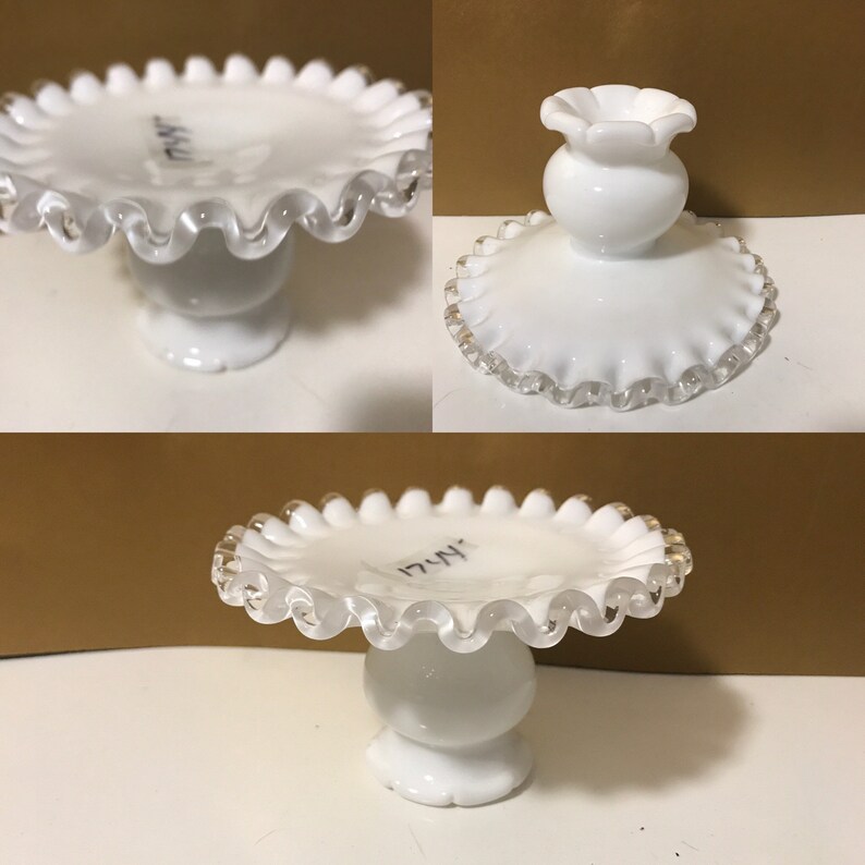 Fenton White Milk Glass Silvercrest Candle Holders /pedestal Etsy