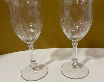 Two Tall Crystal Champagne Wedding glasses