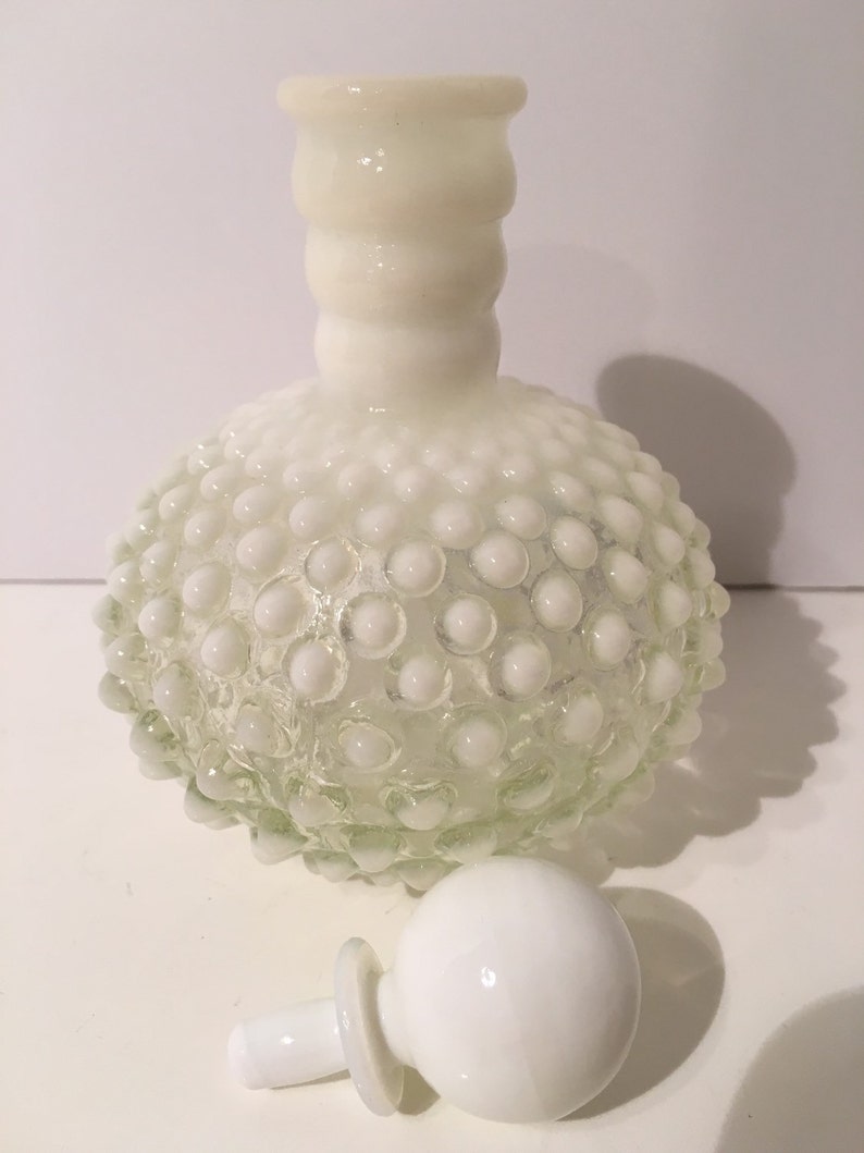 French Opalescence Hobnail Perfume VINTAGE GREEN HOBNAIL glass perfume