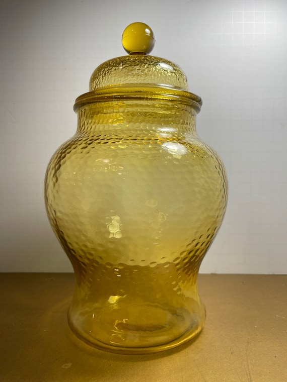 3 pcs 11 16 18 tall Gold Trimmed Clear Glass Apothecary Jars Lids