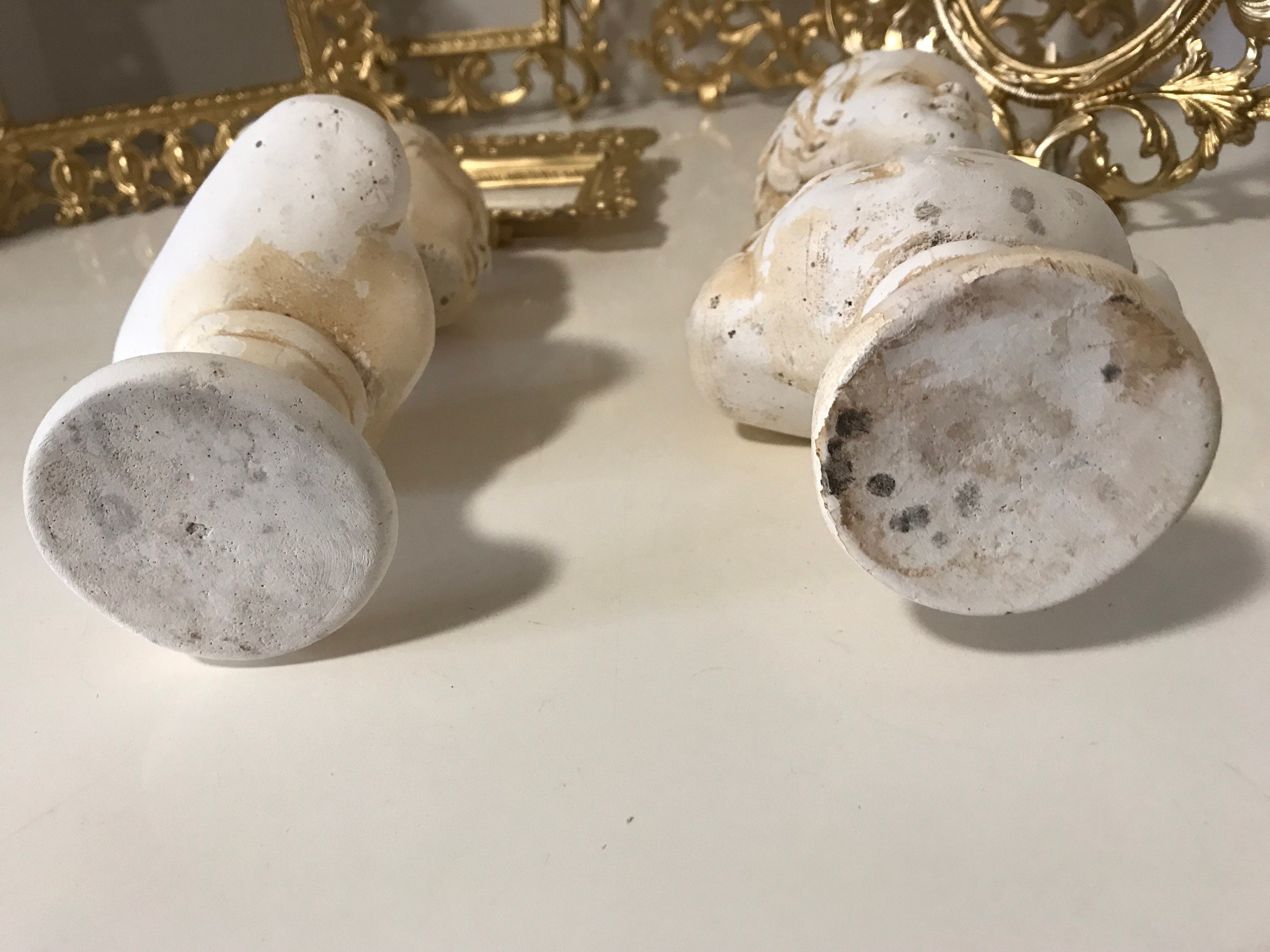 Vintage Alexander Backer Co Boy & Girl Busts Chalkware 1940s-1960s