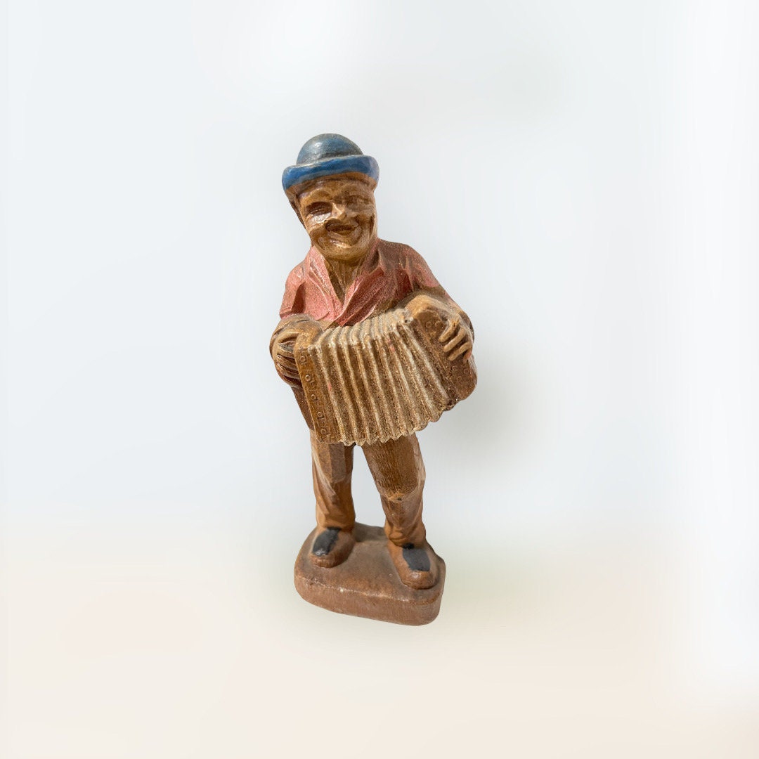 1940s Rare Collectable Old Man With Squeeze Box or Accordion Figurine ...