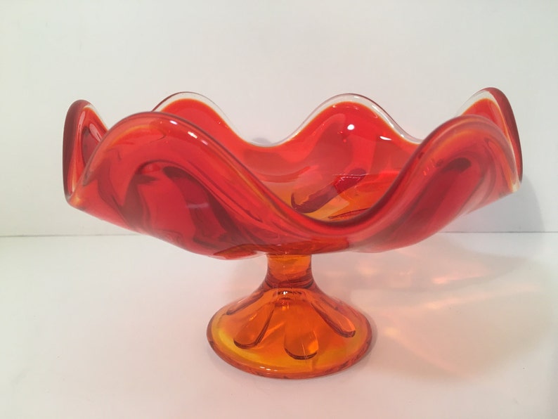 Viking Amberina Red With Orange Glow Bowl Vintage Candy Dish - Viking Glass Orange Bowl Viking Amberina Red With Orange Glow Bowl Vintage Candy Dish - Viking Glass Orange Bowl