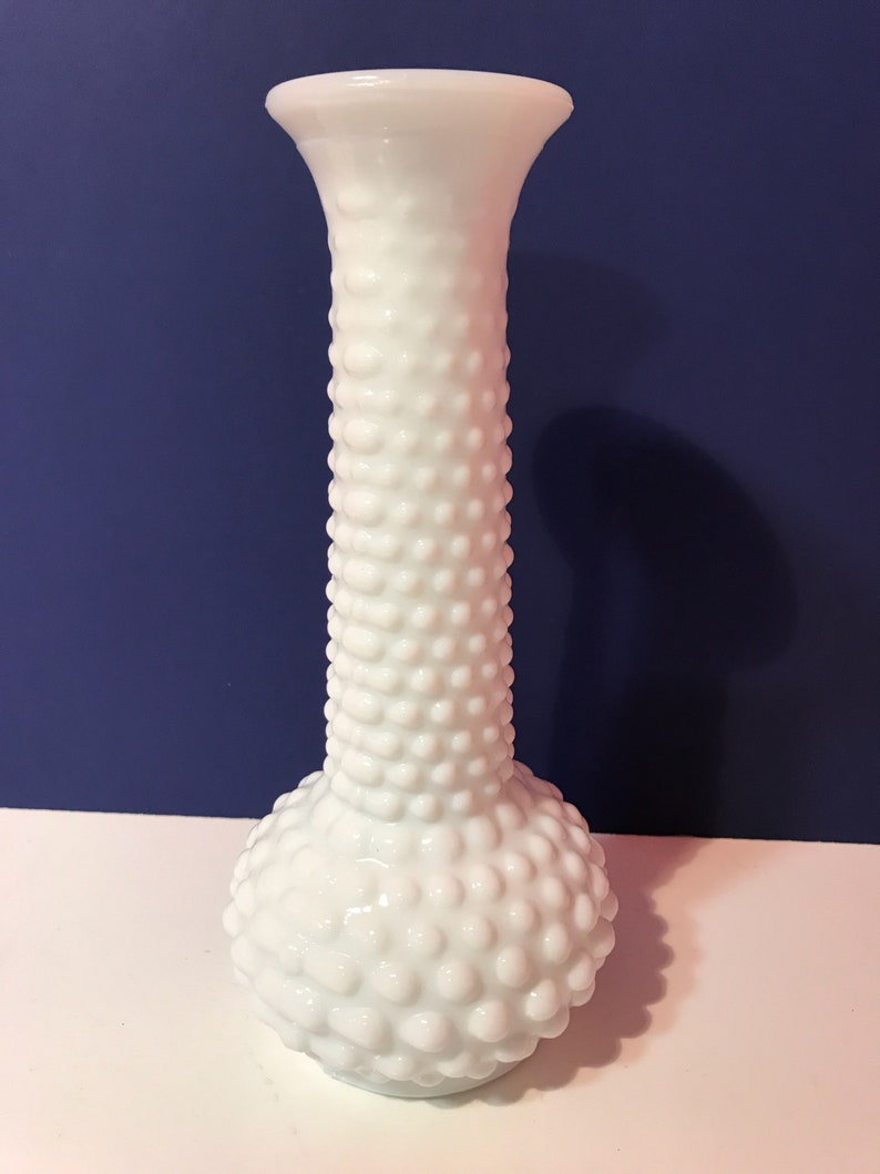 Vintage Hobnail Milk Glass Bud Vase Etsy