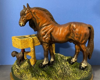 Barnyard Horse Doorstop Vintage Farmhouse Cottage Chic Home Decor