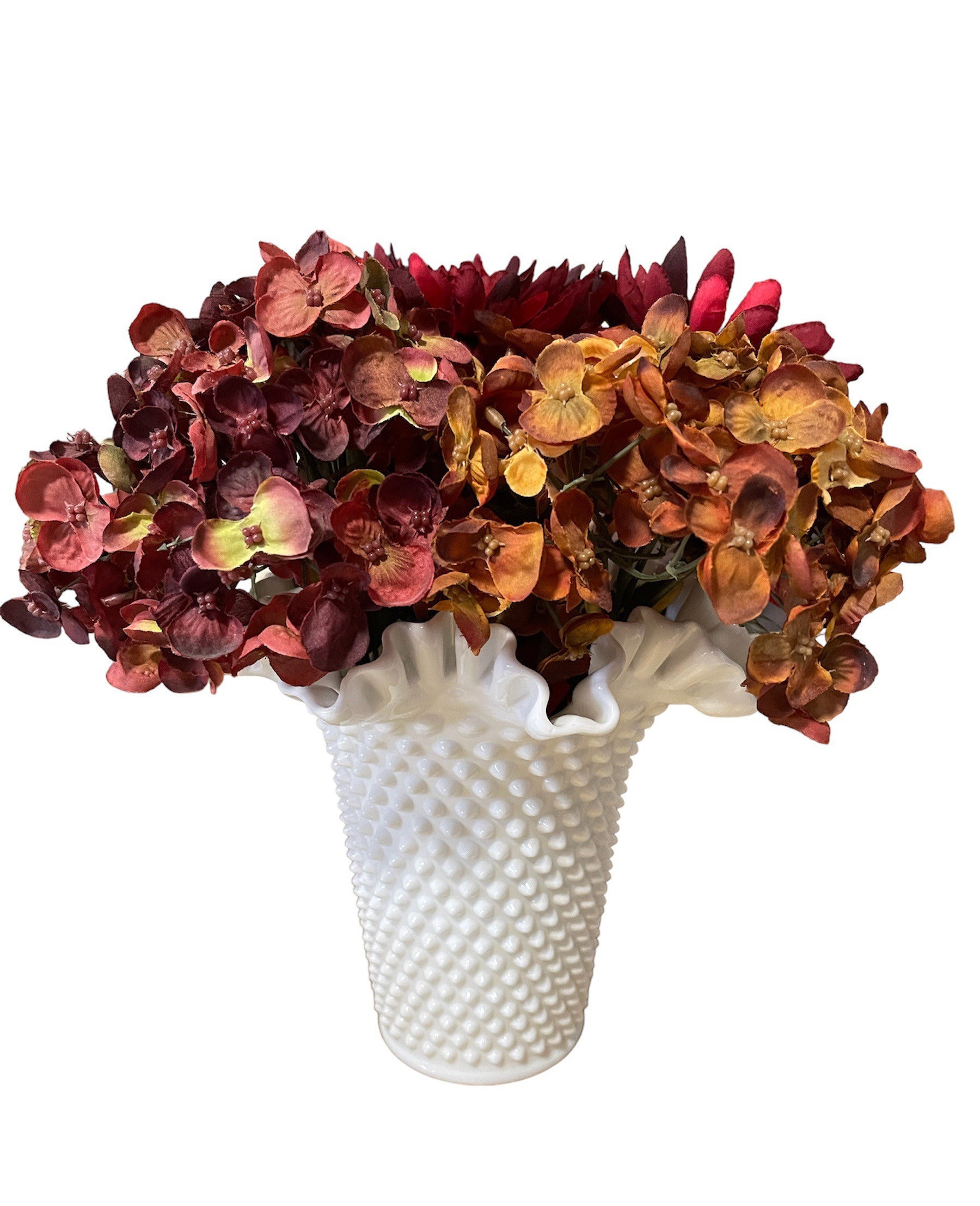 フェントン　ホブネイル ピンクホワイト ガラス花瓶 フェントン製 ボブネイル ピンクホワイト フリル花瓶 – Allen