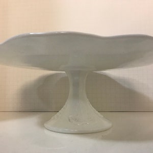 Vintage White Milk Glass Cake Stand Original 1950s Cottage Chic Wedding Home Decor  Indiana Glass Co Colony Harvest Item#4248