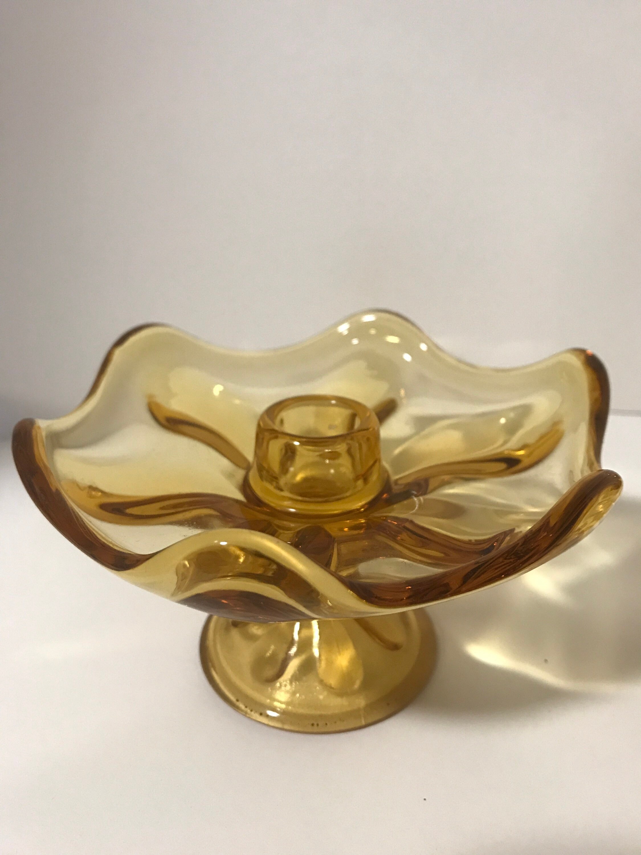 Vintage Candle Holders de Viking Glass Co Epic Etsy Espa??a