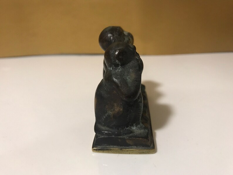 Solid Brass Figurine See No Evil Hear No Evil Speak No Evil Monkeys Tiny 2 58\u201dwide x 2\u201dtall x 1 18\u201d deep