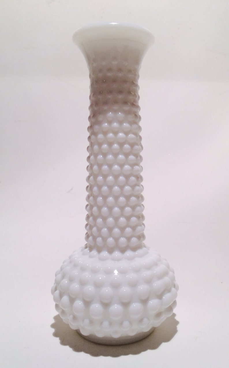 Vintage Hobnail Milk Glass Bud Vase Etsy