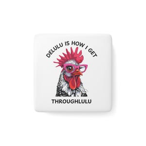 Funny Magnet, 2 Inch Magnet, Whimsical Chicken Magnet, Funny Home Decor, Quirky Kitchen Magnet, Delulu Humor, Weird Magnet, Adorable Chicken