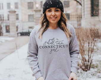 Custom State Sweatshirt, Just A Small Town Girl Sweatshirt, Vintage Sweatshirt, Oversized Sweatshirt, Kentucky Women's Sweatshirt