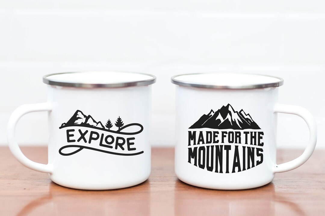 Enamel Mountain Mug Personalized Enamel Mug Camping Mug Etsy