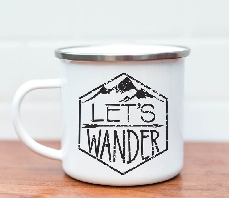 Enamel Mountain Mug Personalized Enamel Mug Camping Mug Etsy