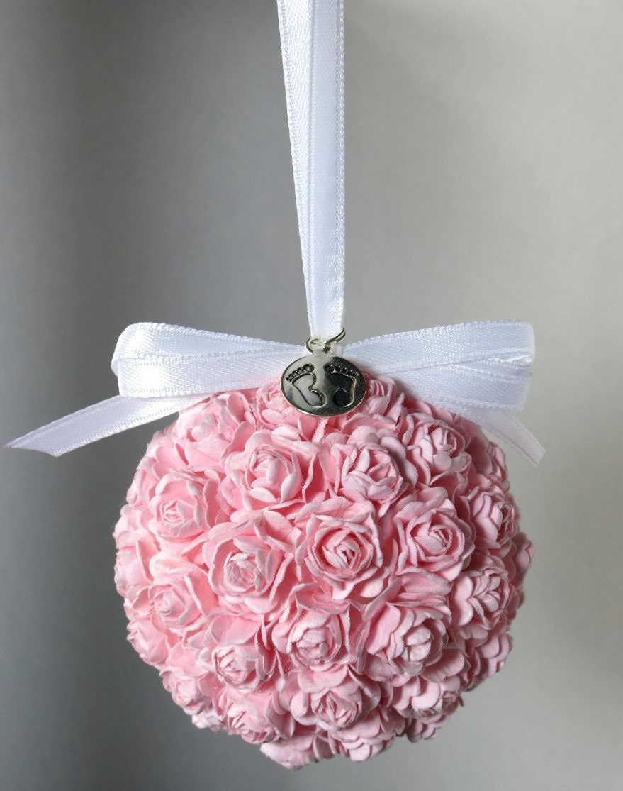 Pink Rose Christmas Ornaments 