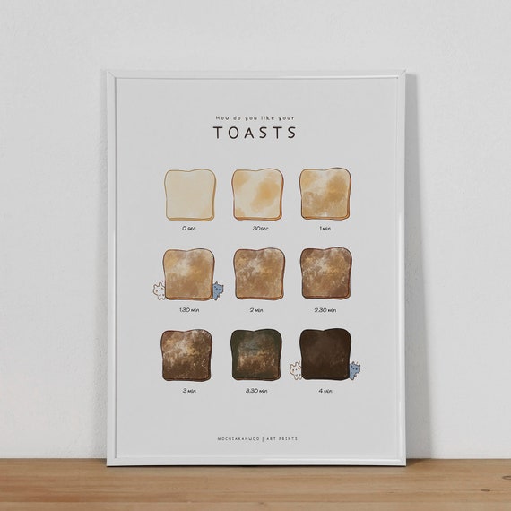Toast Guide Print Toast Types Bread Lover Kitchen Digital Etsy