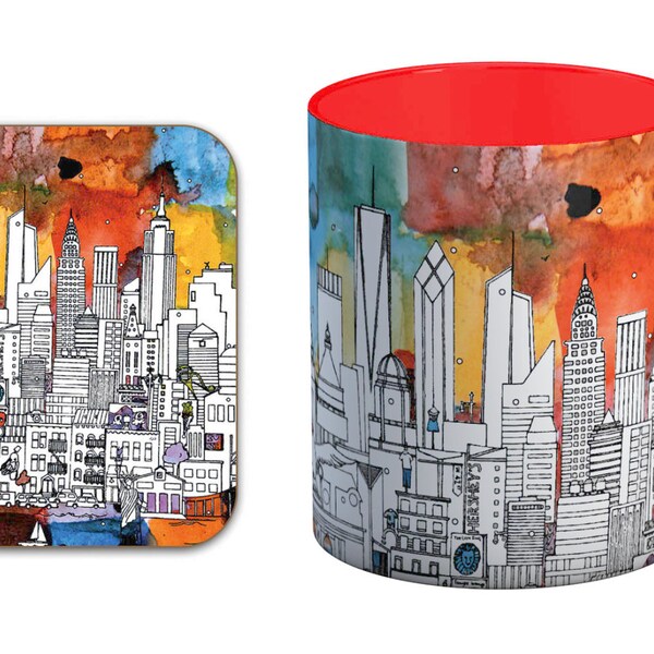 New York City Mug and Coaster Set - NYC Gifts - NYC Mug - Housewarming Gift