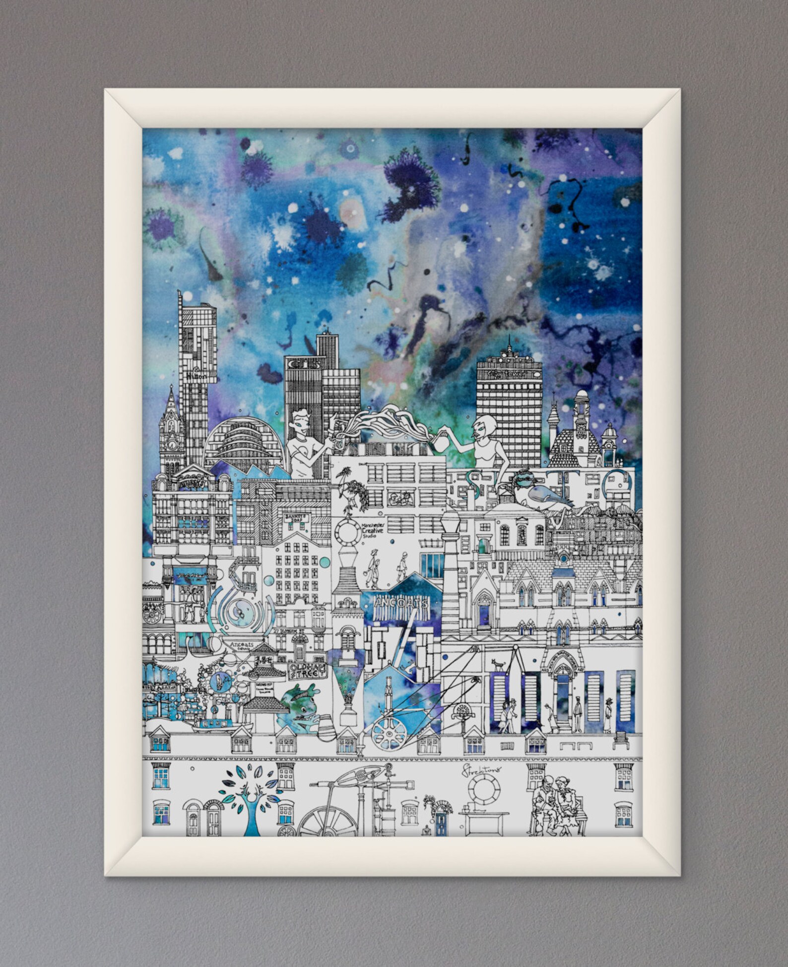 Manchester Print Industrial Manchester Wall Art Manchester Etsy