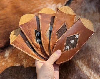 Leather Wool Potholder for Cast Iron Pot Handles - Southwestern Western Style Rustic Kitchen Accessory