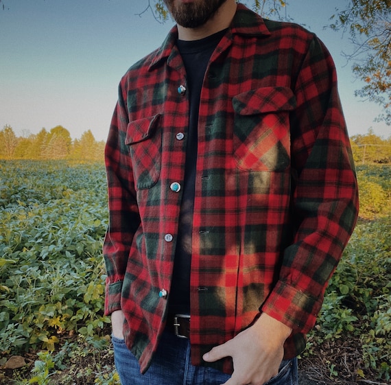 Pendleton 1970s Wool Flannel Button Up Shirt Unise