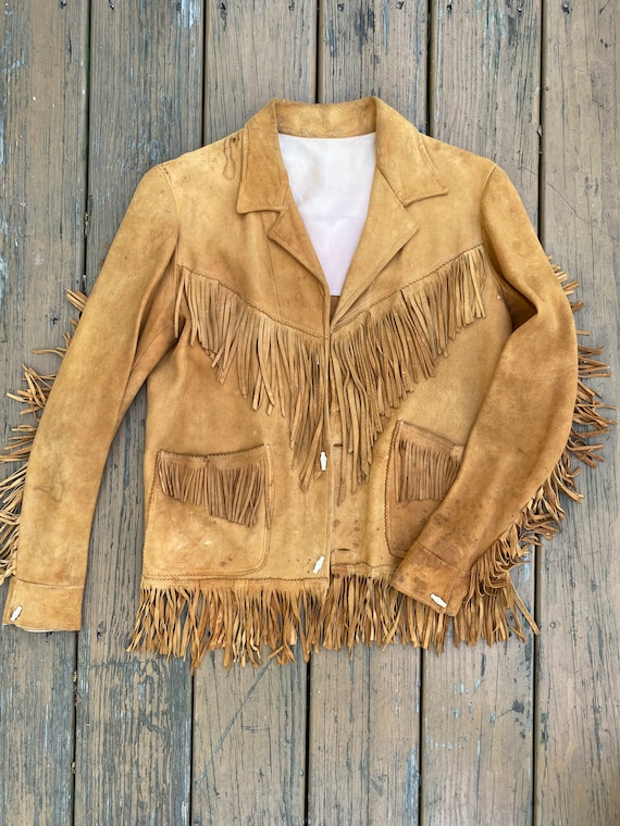 Vintage Suede Western Fringe Jacket