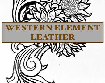 Sonnenblumen PDF Pattern, druckbares Blumenmuster für Leathercraft
