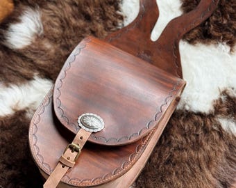 Leather Saddle Pommel Horn Bag for Horse Riding Saddle