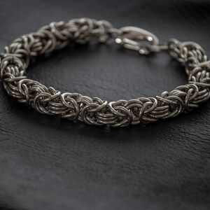 Chainmail Bracelet - Byzantine Weave Large - Stainless Steel - Handmade
