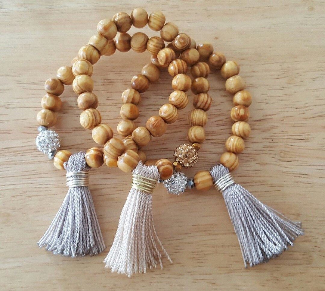 Tassel Bracelet - Wood Bracelet - Arm Candy - Boho Jewelry - Claribella ...