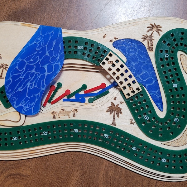 Maine Cribbage Board Etsy