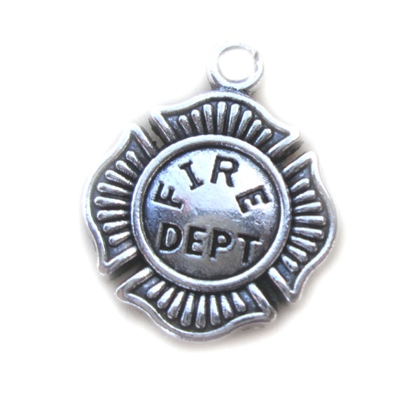 Fire Dept Charms, EMS First Responder Pendants For Finding, Supply Crafting, Jewelry Making