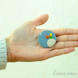 Handmade brooch, litthe prince brooch,original brooches, pin petit prince, pretty brooch, handmade jewerly, ceramic brooch. image 6