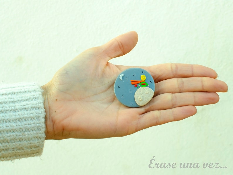 Handmade brooch, litthe prince brooch,original brooches, pin petit prince, pretty brooch, handmade jewerly, ceramic brooch. image 6