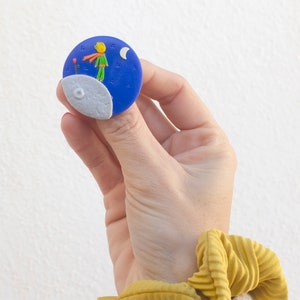 Brooch for women of the little prince, bright blue little prince fantasy brooch, handmade little prince brooch christmas gift ideas.