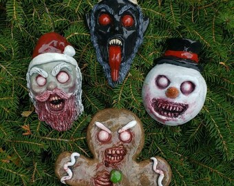 Demonic Decorations: Creepy Horror Christmas Nightmare Evil Ornament set