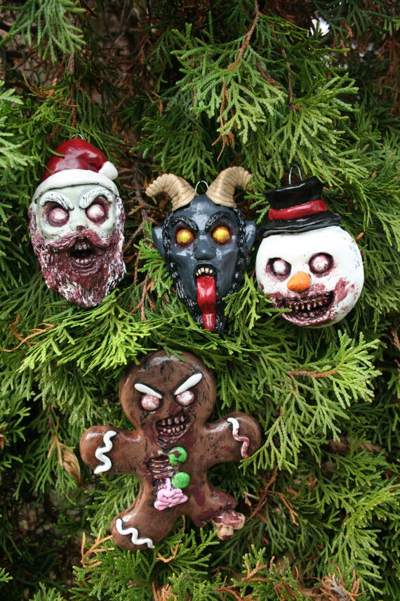creepy horror christmas nightmare evil ornament set etsy evil christmas tree