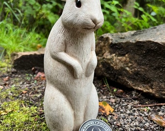 Hoppy Feet The Beastly Bunny Rabbit Concrete Statue (White Rabbit Version)