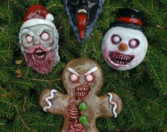 Demonic Decorations: Creepy Christmas Nightmare Evil Ornament set