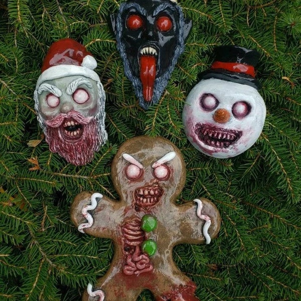 Demonic Decorations: Creepy Christmas Nightmare Evil Ornament set