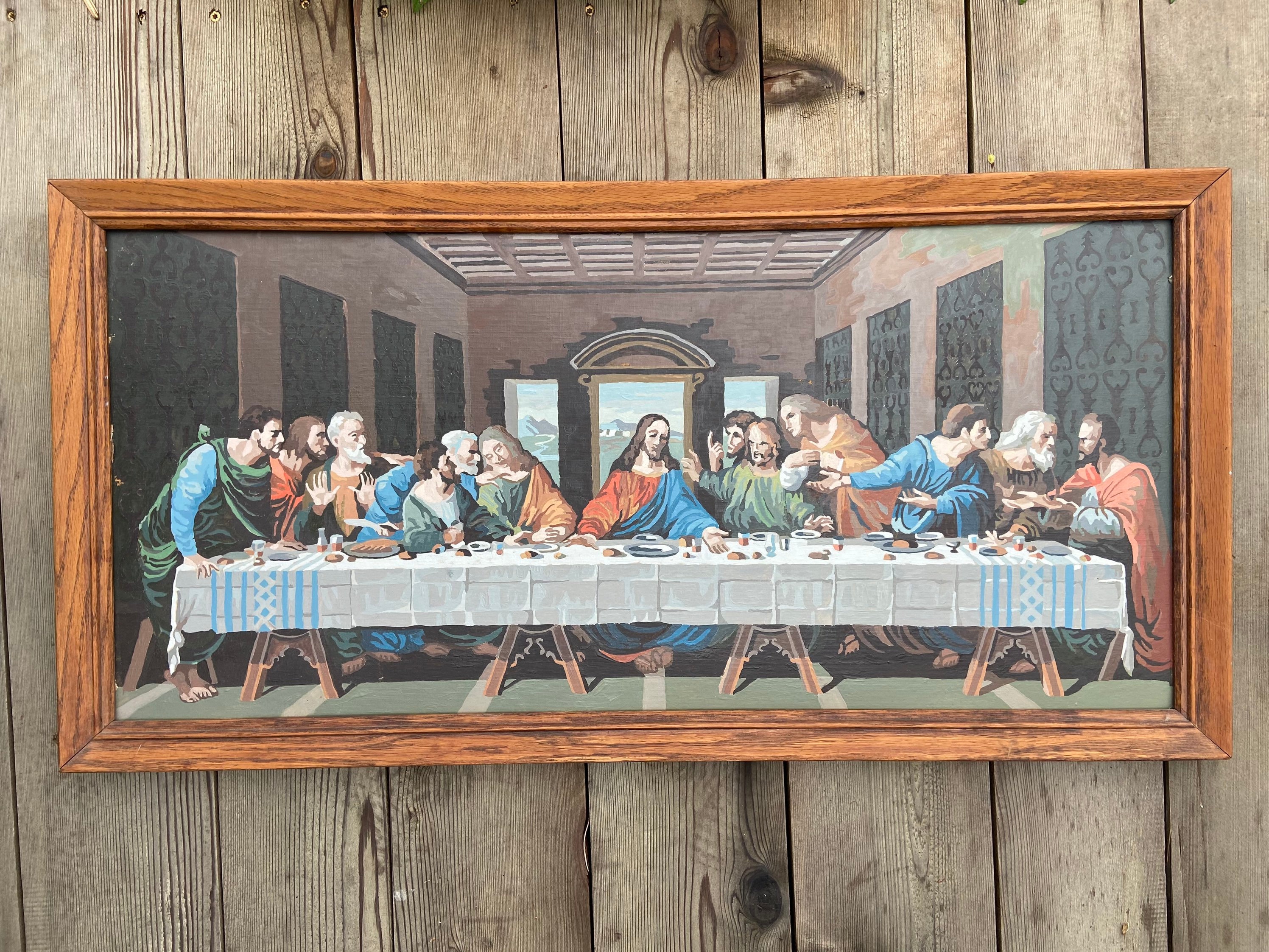1950s Vintage Oil Paint by Number of The Last Supper Etsy