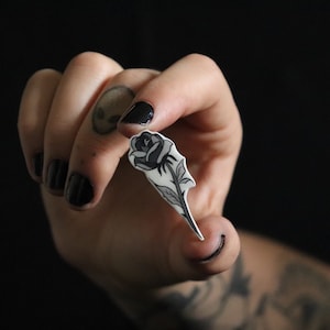Black Rose Lapel Pin w/ defects